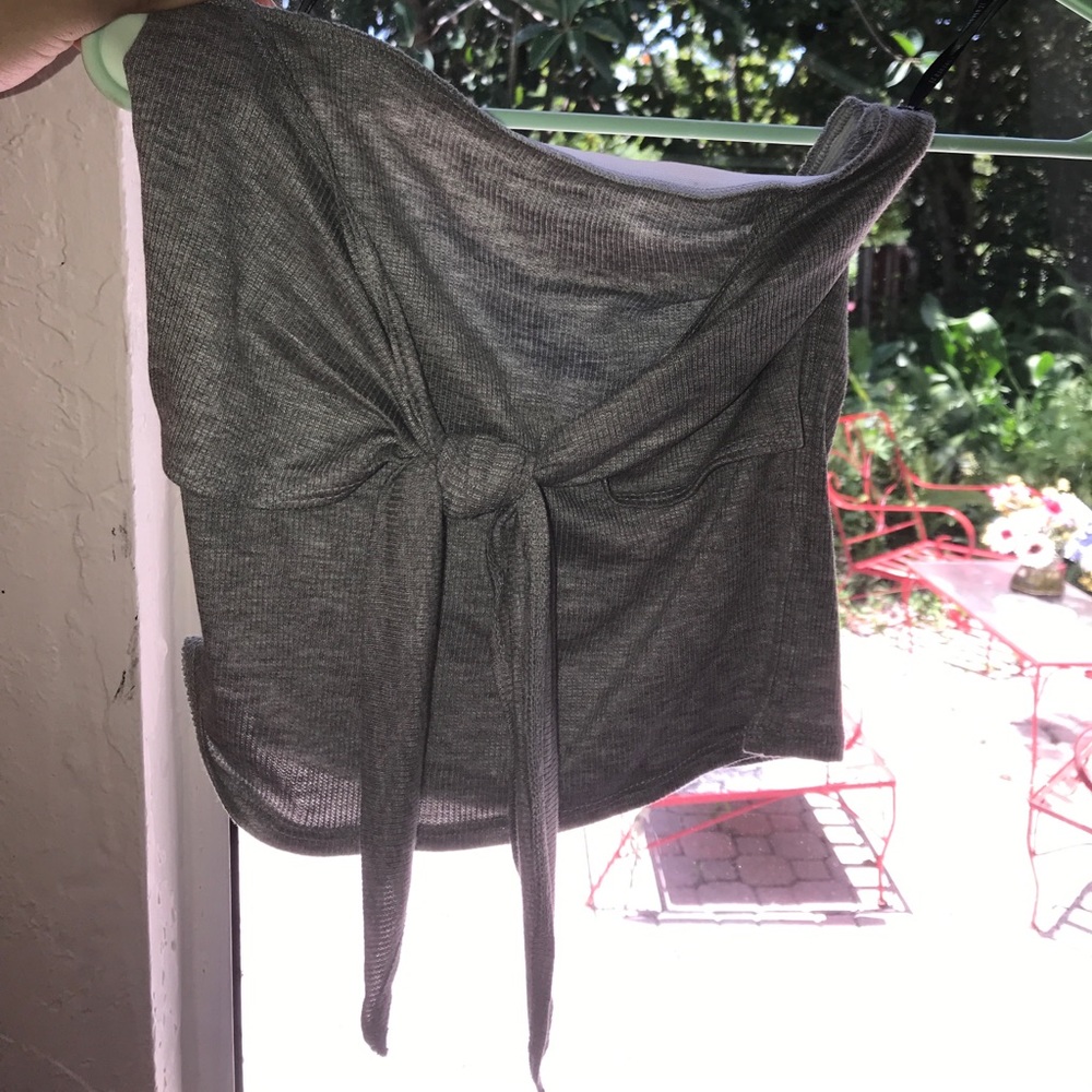 Gray crop top